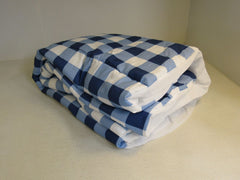 Sleep Zone Full Fitted Mattress Pad Cover 75-in x 54-in Blue/White Quilted -- New