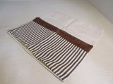 Designer Throw Pillow Cover 17-in x 17-in Brown/Cream Stripes -- New
