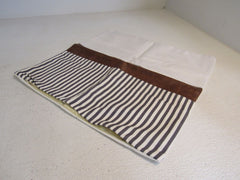 Designer Throw Pillow Cover 17-in x 17-in Brown/Cream Stripes -- New