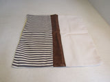 Designer Throw Pillow Cover 17-in x 17-in Brown/Cream Stripes -- New