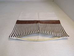 Designer Throw Pillow Cover 17-in x 17-in Brown/Cream Stripes -- New