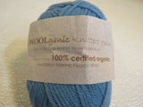 Woolganic Certified Organic Knitters Yarn Raindrop 2 Skeins 113 Yards Each Blue -- New