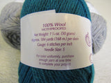 Brown Sheep Co Nature Spun Sport Weight Yarn Gray/Teal 4 Skeins 184 Yards Each -- New