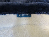Bedsure Reversible Flannel and Sherpa Heated Throw 60-in x 50-in Navy/White -- New