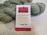 Zen Yarn Garden Serenity Worsted Yarn Frosted Kiwi Green 2 Skeins 175 Yards Each -- New