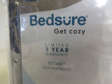 Bedsure Reversible Flannel and Sherpa Heated Throw 60-in x 50-in Navy/White -- New