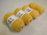 Frog Tree Sport Weight Yarn Golden Yellow 4 Skeins 130 Yards Each -- New