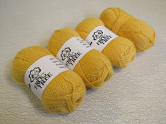 Frog Tree Sport Weight Yarn Golden Yellow 4 Skeins 130 Yards Each -- New