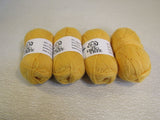 Frog Tree Sport Weight Yarn Golden Yellow 4 Skeins 130 Yards Each -- New