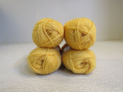 Frog Tree Sport Weight Yarn Golden Yellow 4 Skeins 130 Yards Each -- New