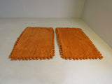 Fanci Homi Bobho Throw Pillow Cover Set of 2 Rust Fuzzy Raised Stripes -- New