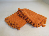 Fanci Homi Bobho Throw Pillow Cover Set of 2 Rust Fuzzy Raised Stripes -- New