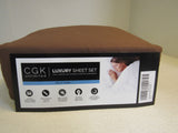 CGK Unlimited Luxury Split King Sheet 4 pc Set Brown Wrinkle and Stain Resistant -- New
