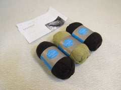 Zealana Cozi Cozy Sock Yarn 3 Skeins 186 Yards Each Brown/Dark Beige -- New