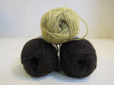 Zealana Cozi Cozy Sock Yarn 3 Skeins 186 Yards Each Brown/Dark Beige -- New