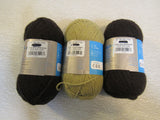 Zealana Cozi Cozy Sock Yarn 3 Skeins 186 Yards Each Brown/Dark Beige -- New