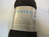 Zealana Cozi Cozy Sock Yarn 3 Skeins 186 Yards Each Brown/Dark Beige -- New