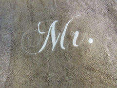 AW Bridal Embroidered Mr & Mrs Kimino Robe Set Female Adult Beiges -- New