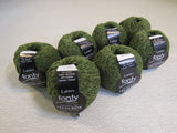 Laines Fonty Velourine Yarn Pea Green 7 Balls 120 Yards Each -- New