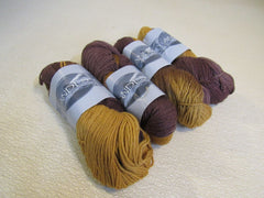Andes Yarn Brown/Gold 4 Skeins 220 Yards Each 100% Wool -- New