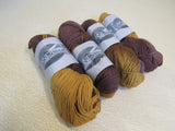 Andes Yarn Brown/Gold 4 Skeins 220 Yards Each 100% Wool -- New