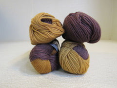 Andes Yarn Brown/Gold 4 Skeins 220 Yards Each 100% Wool -- New