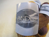 Andes Yarn Brown/Gold 4 Skeins 220 Yards Each 100% Wool -- New