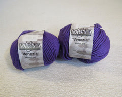Cascade Yarns Venezia Yarn Purple 2 Balls 120 Yards Each -- New