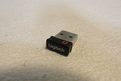 Logitech USB Mouse Keyboard Dongle Silver/Black -- Used