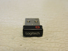 Logitech USB Mouse Keyboard Dongle Silver/Black -- Used