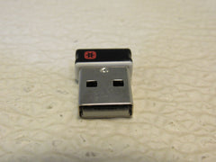 Logitech USB Mouse Keyboard Dongle Silver/Black -- Used