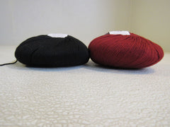 Knit Picks Capretta Yarn Wine/Black 2 Skeins 230 Yards Each -- New