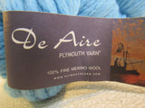 Plymouth Yarn De Aire Yarn Turquoise Blue 2 Skeins 109 Yards Each -- New