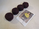 Blue Sky Woolstok Yarn Deep Velvet 4 Balls 123 Yards Each Dark Wine -- New