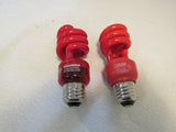 Sylvania Flourescent Light Bulbs Lot of 2 E26 Base Red 13W 120V 60Hz 0.220A -- Used