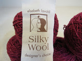Elsebeth Lavold Silky Wool Yarn Magenta 5 Balls 190 Yards Each -- New