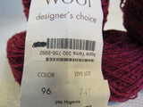 Elsebeth Lavold Silky Wool Yarn Magenta 5 Balls 190 Yards Each -- New