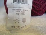 Elsebeth Lavold Silky Wool Yarn Magenta 5 Balls 190 Yards Each -- New