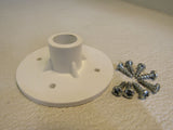 Standard Lazy Susan Post Base With Screws White 2-1/4-in Center to Center -- Used