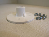 Standard Lazy Susan Post Base With Screws White 2-1/4-in Center to Center -- Used