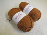 Knit Picks Brava Worsted Yarn Persimmon 2 Skeins 218 Yards Each Golden Brown -- New