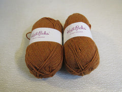 Knit Picks Brava Worsted Yarn Persimmon 2 Skeins 218 Yards Each Golden Brown -- New