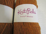 Knit Picks Brava Worsted Yarn Persimmon 2 Skeins 218 Yards Each Golden Brown -- New