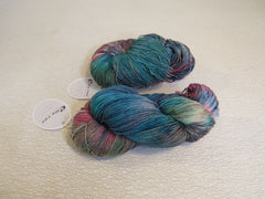 Ella Rae Lace Merino Yarn 2 Skeins 460 Yards Each Teal/Blue/Rose/Beige -- New