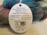 Ella Rae Lace Merino Yarn 2 Skeins 460 Yards Each Teal/Blue/Rose/Beige -- New