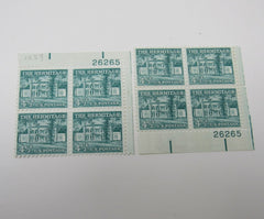 USPS Scott 1037 Vintage 4-1/2c The Hermitage Plate Block Lot of 2 VF (Very Fine) -- New