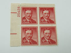 USPS Scott 1039 Vintage 6c Theodore Roosevelt Plate Block Mint Never Hinged/MNH -- New