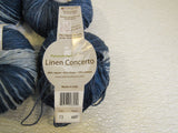 Plymouth Yarn Linen Concerto Yarn Light Gray/Navy 4 Balls 101 Yards Each -- New