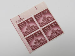 USPS Scott 1044 Vintage 10c Independence Hall Plate Block Mint Never Hinged/MNH -- New