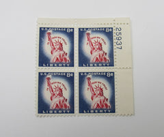 USPS Scott 1042 Vintage 8c Statue of Liberty Plate Block Mint Never Hinged/MNH -- New